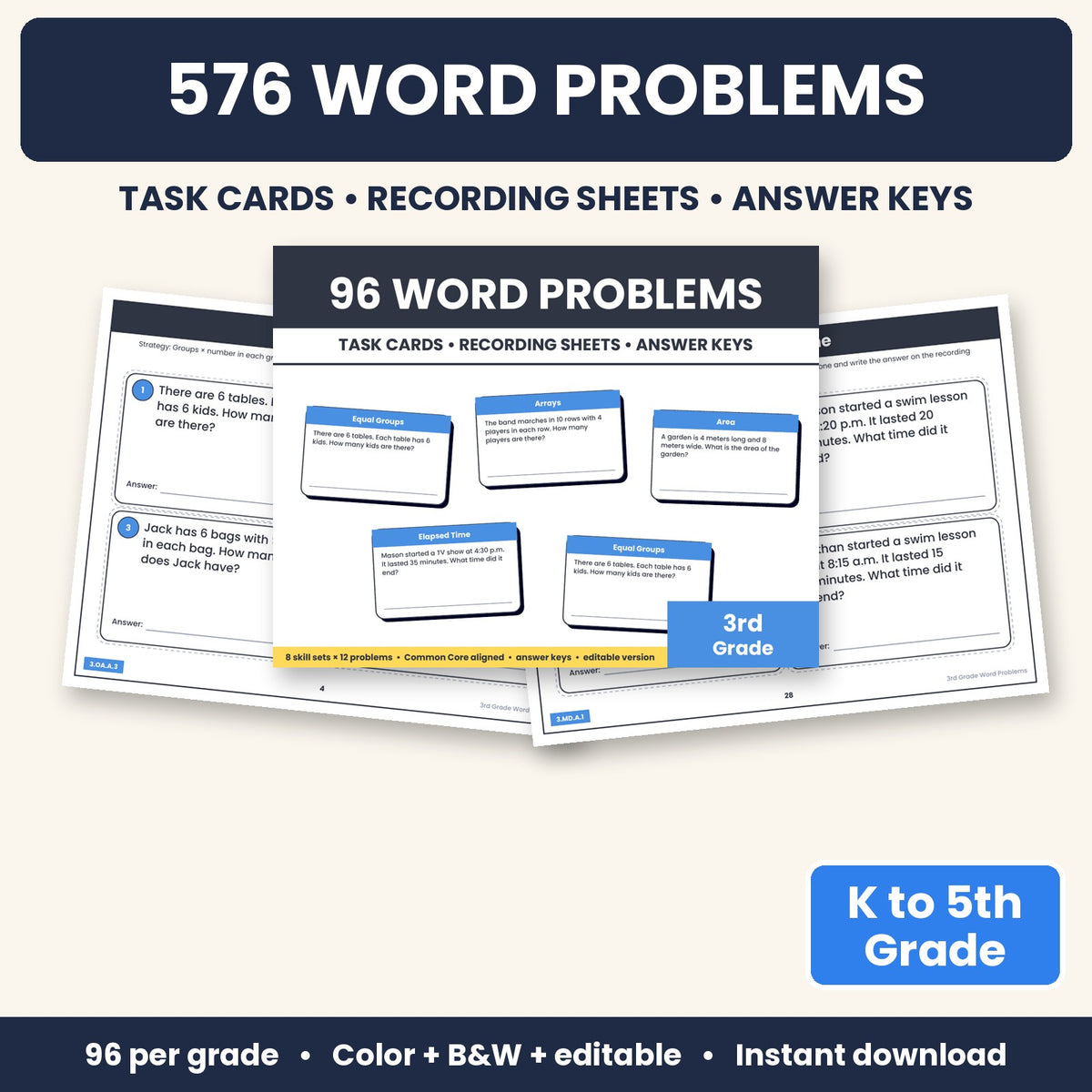 576 math word problems K-5