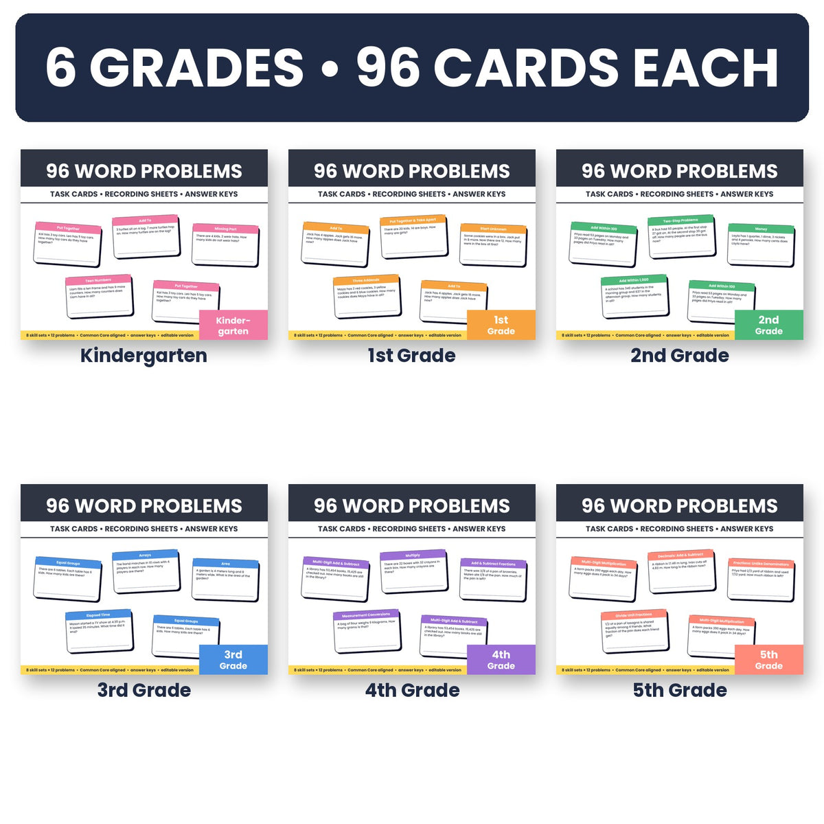 Word problem task cards inside