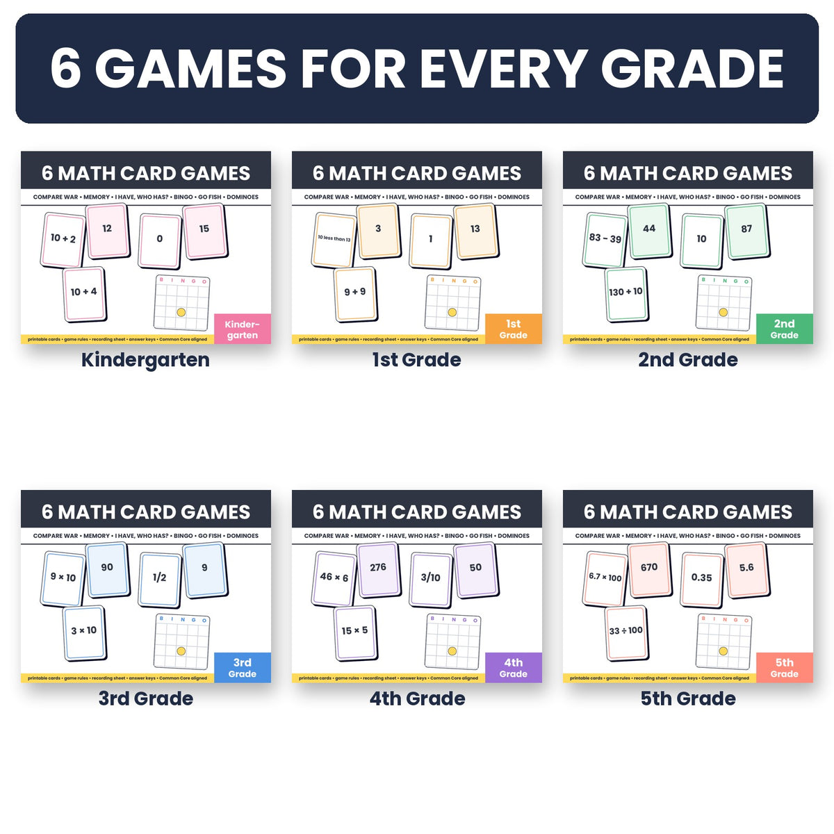 Math card games inside