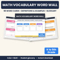 Math vocabulary cards