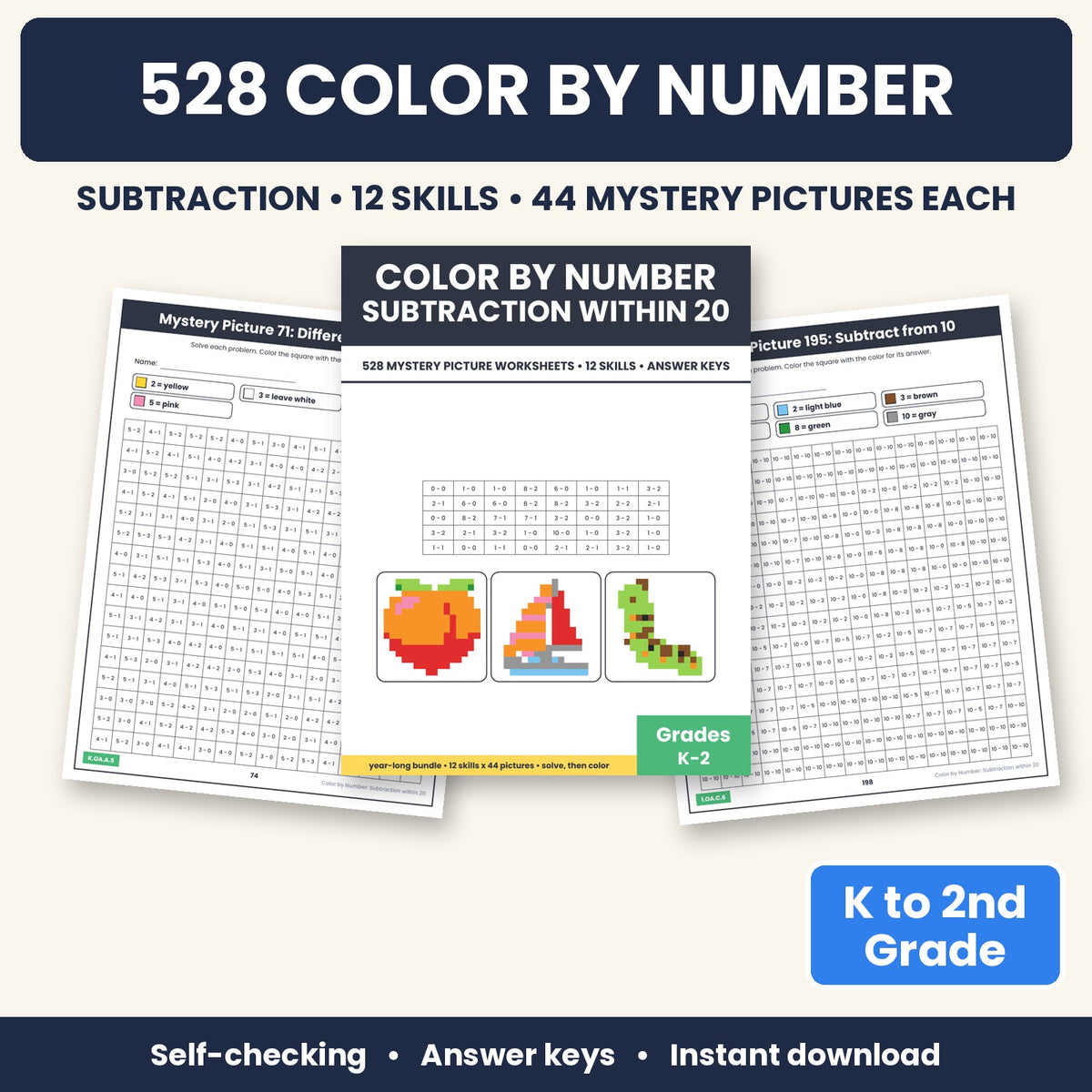 Color by number subtraction
