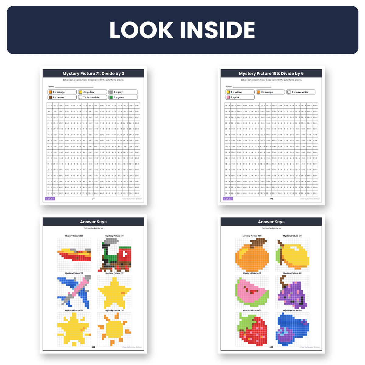 Color by number division inside