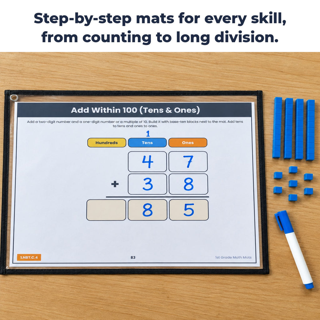 Addition within 100 math mat