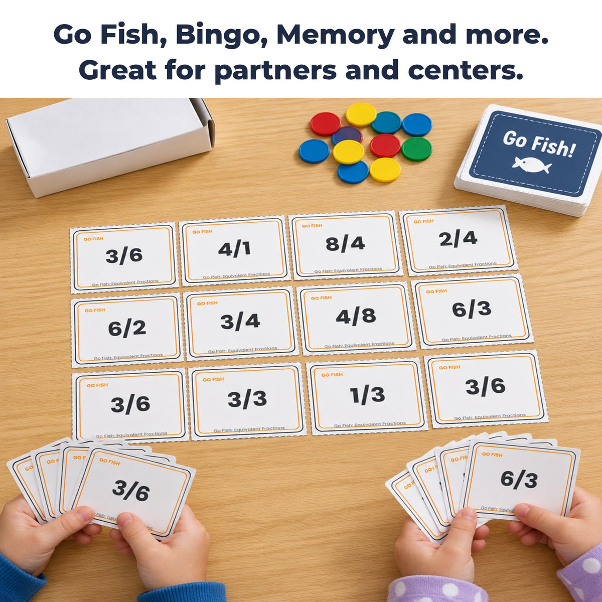 Math go fish card game