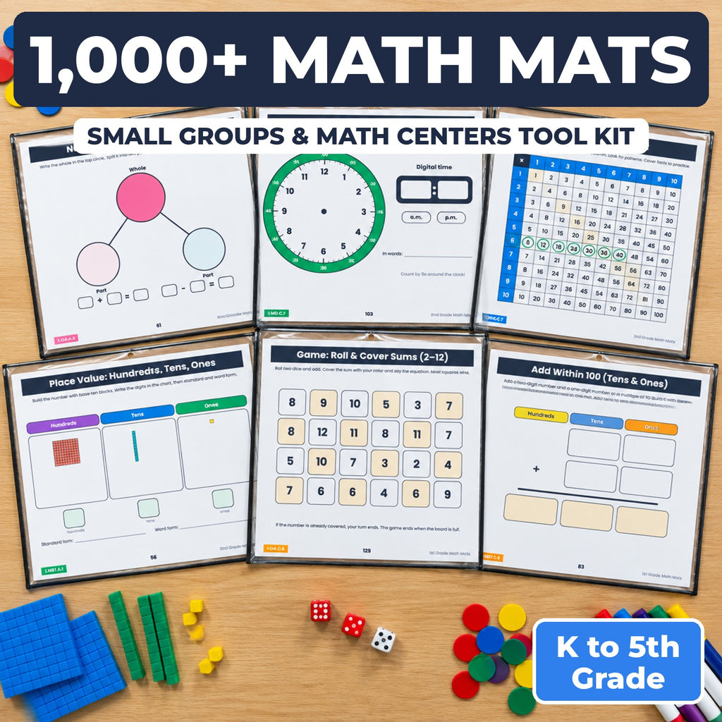 1,000+ Math Mats K-5 bundle