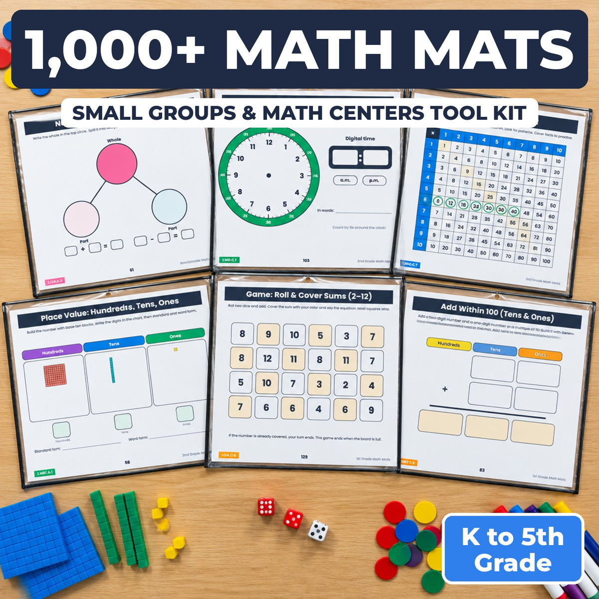 1,000+ Math Mats K-5 bundle
