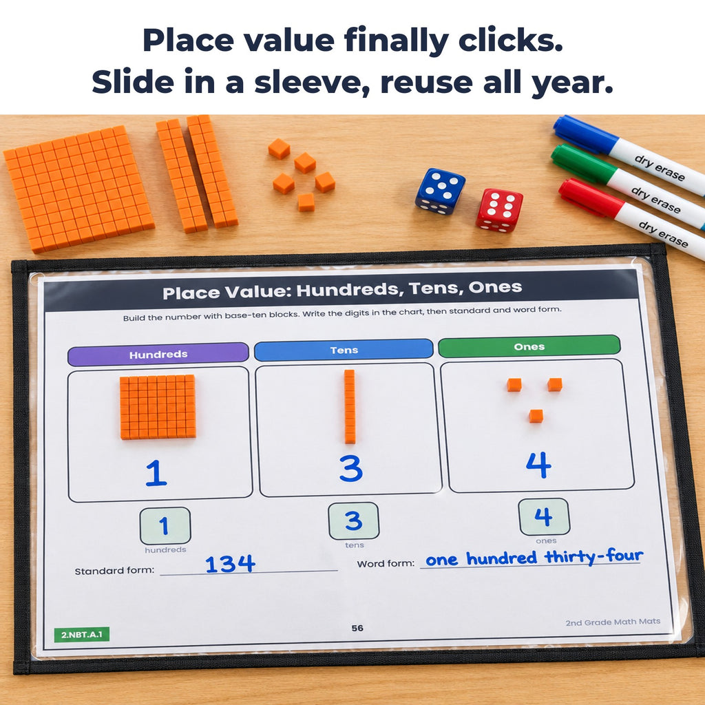 Place value math mat